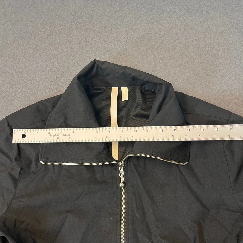 Debra‎ deRoo Black Womens Size Large Zip Up Jacket Windbreaker Shell Vintage Pkt
